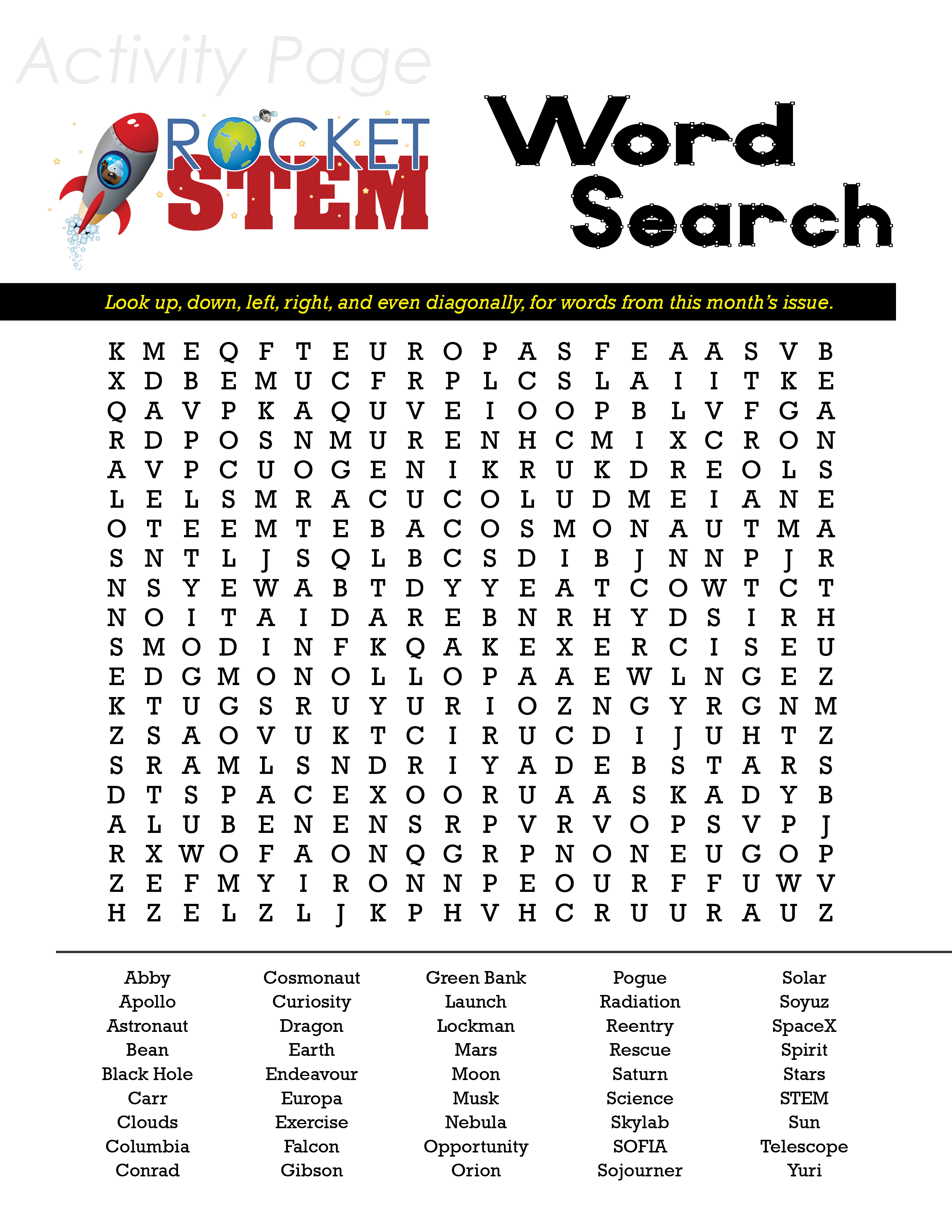 Word Search Skylab Issue RocketSTEM